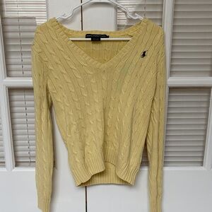 Ralph Lauren V-Neck Sweater in Soft Yellow